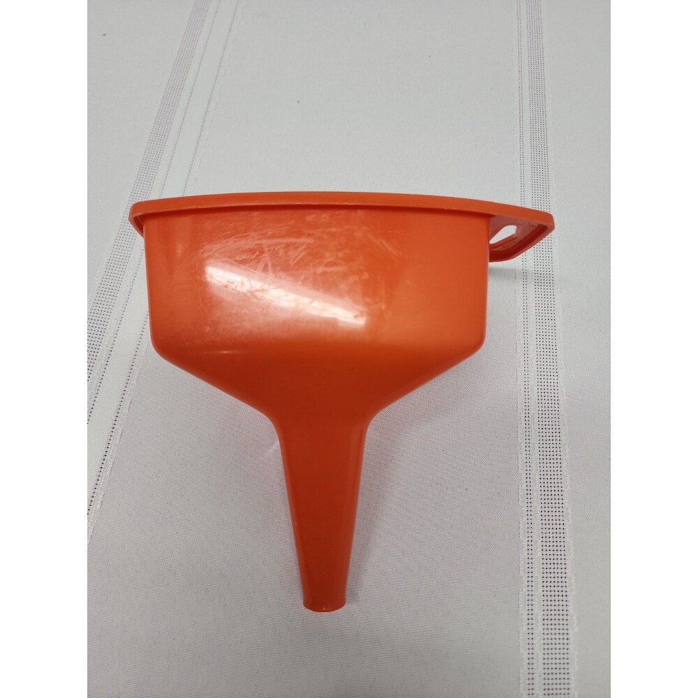 Vintage 1970's Rubbermaid Pumpkin Orange Kitchen Utility Funnel Made In The USA